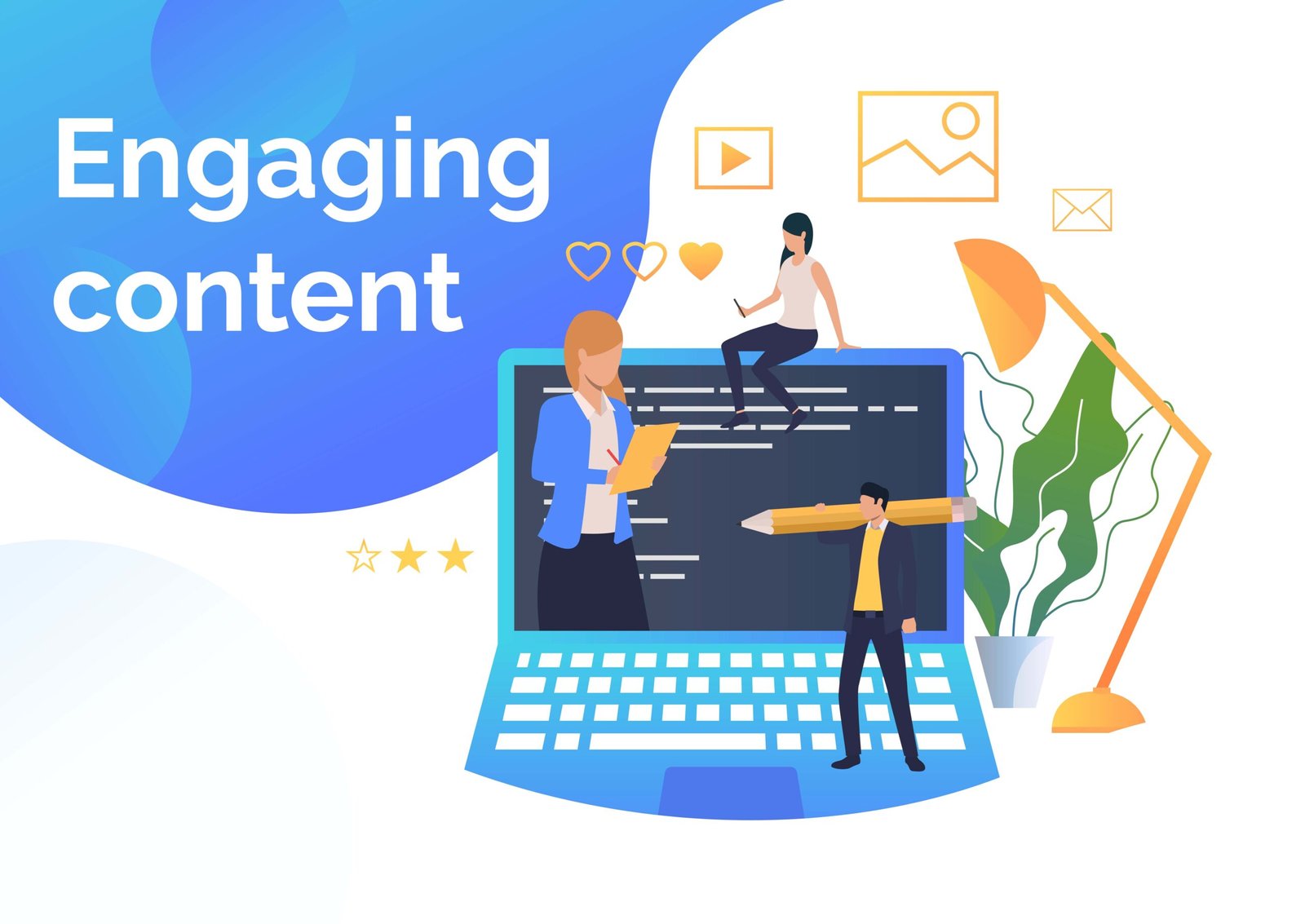 Business people creating engaging content Business people creating engaging content