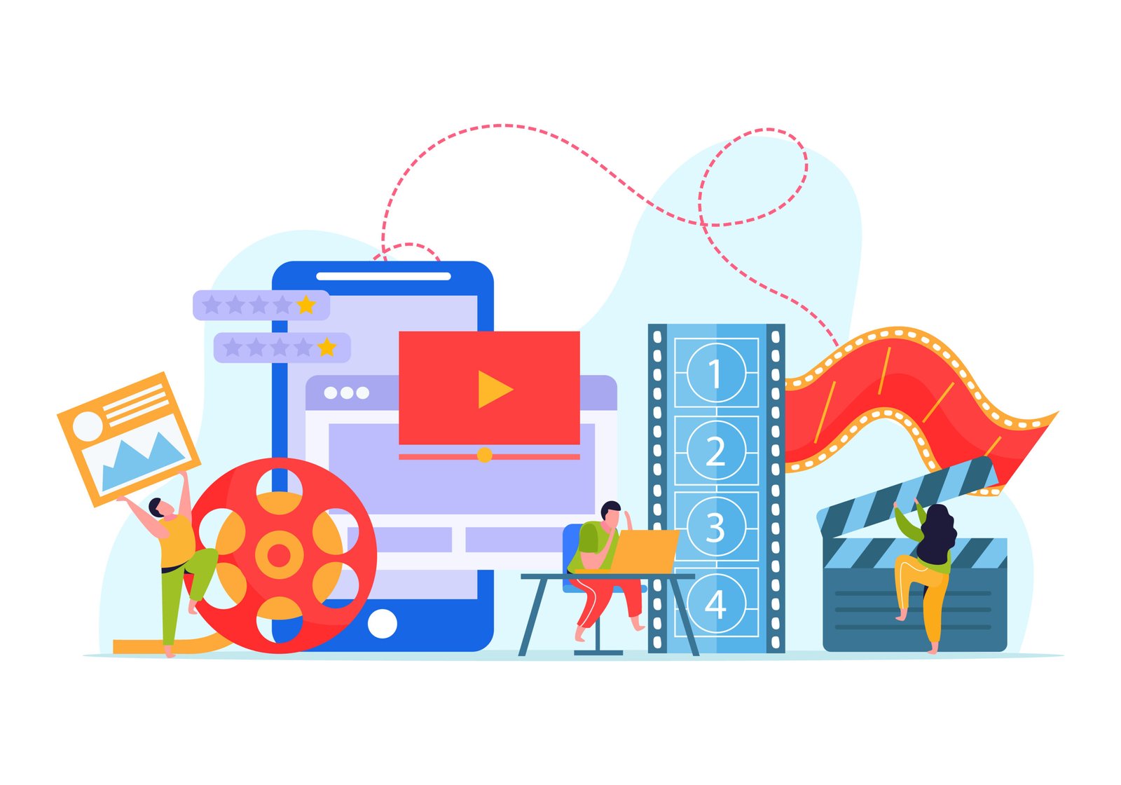 Animation And Motion Design Flat Background